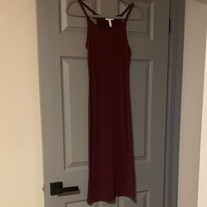 Leith Burgundy Soft Midi Dress Size XS